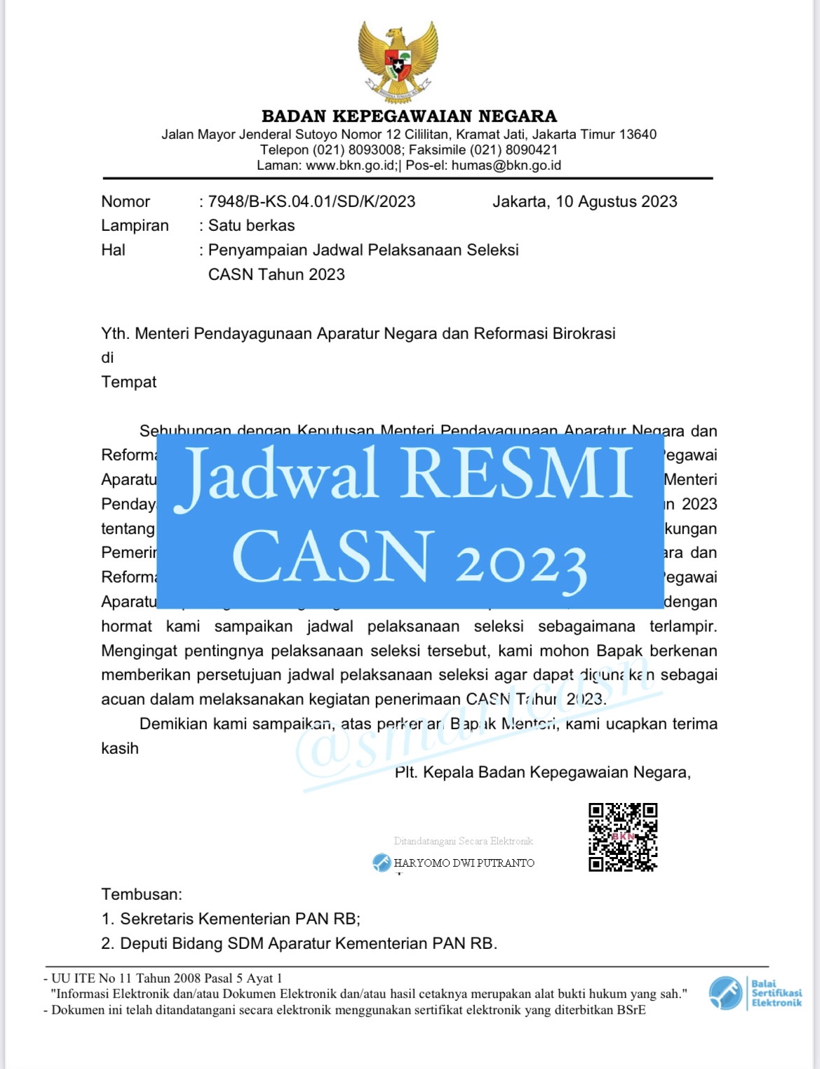 JADWAL RESMI CPNS 2023 (USULAN)